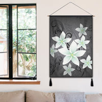 Hawaiian Plumeria Polynesian Hanging Poster - Gray - AH - Polynesian Pride