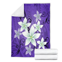 Hawaiian Plumeria Polynesian Premium Blankets - Purple - AH - Polynesian Pride