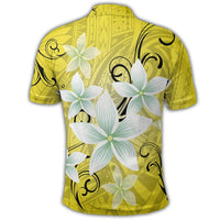 Hawaiian Plumeria Polynesian Polo Shirt Yellow - Polynesian Pride