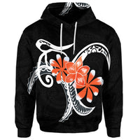 Custom Hawaiian Plumeria Polynesian Orange Hoodie - Polynesian Pride