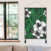Hawaiian Plumeria Tribal Polynesian Hanging Poster Green AH - Polynesian Pride