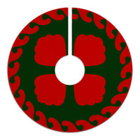 Hawaiian Quilt Pattern Pearl Tree Skirt - Red Green - AH - Polynesian Pride