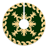Hawaiian Quilt Pattern Pineaple Nice Tree Skirt - Green Beige - AH - Polynesian Pride