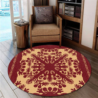 Hawaiian Quilt Vintage Round Carpet - AH - Polynesian Pride