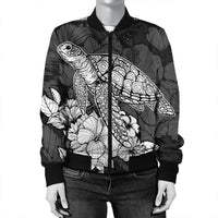 Hawaiian Sample Turtle Plumeria Bomber Jacket - AH - Polynesian Pride