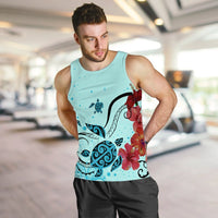 Hawaiian Sea Turtle Hibiscus Brilliant Polynesian Tank Top - AH - Polynesian Pride