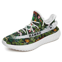 Hawaiian Sneakers YZ Tropical Flamingo Hibiscus White - Polynesian Pride