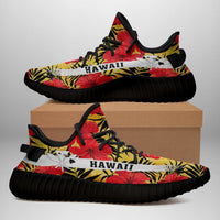 Hawaiian Sneakers YZ Tropical Flowers And Palm Leaves - Polynesian Pride