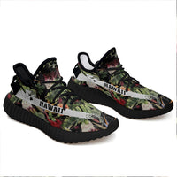 Hawaiian Sneakers YZ Tropical Flowers Watercolor Black - Polynesian Pride