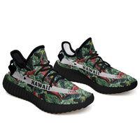 Hawaiian Sneakers YZ Tropical Monstera Leaf Green Black - Polynesian Pride