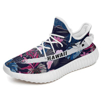 Hawaiian Sneakers YZ Tropical Palm Tree And Flower White - Polynesian Pride