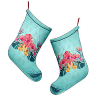 Hawaiian Tropical Strelitzia Hibiscus Plumeria Centre Christmas Stocking - AH - Polynesian Pride