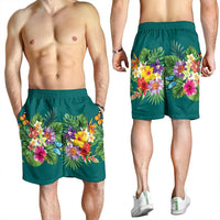 Hawaiian Tropical Strelitzia Plumeria Orchids Hibiscus Polynesian Men's Shorts - AH - Polynesian Pride