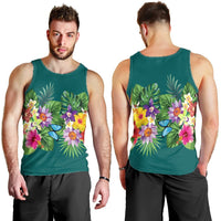 Hawaiian Tropical Strelitzia Plumeria Orchids Hibiscus Polynesian Tank Top - AH - Polynesian Pride