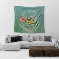 Hawaiian Turtle And Hibiscus Polynesian Tapestry - AH - Polynesian Pride