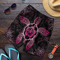 Hawaiian Turtle And Hibiscus Polynesian Men's Shorts Pink - AH Art - Polynesian Pride