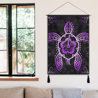 Hawaiian Turtle And Hibiscus Polynesian Hanging Poster Violet - AH - Polynesian Pride
