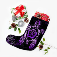 Hawaiian Turtle And Hibiscus Polynesian Christmas Stocking Violet - AH - Polynesian Pride