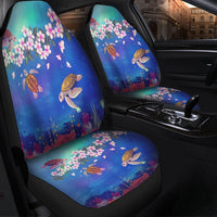 Hawaiian Turtle And Plumeria Pattern Polynesian Car Seat Covers - AH - Polynesian Pride