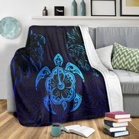 Hawaiian Turtle Hibiscus Coconut Tree Polynesian Premium Blankets AH - Polynesian Pride
