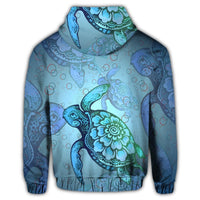 Hawaiian Turtle In The Sea Bubble Polynesian Zip Hoodie - Polynesian Pride