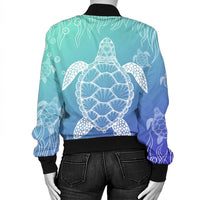 Hawaiian Turtle In The Sea Polynesian Bomber Jacket - AH - Polynesian Pride