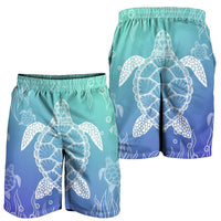 Hawaiian Turtle In The Sea Polynesian Men's Shorts - AH - Polynesian Pride