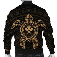 Hawaiian Turtle Kanaka Polynesian Bomber Jacket - Gold - AH - Polynesian Pride