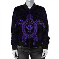 Hawaiian Turtle Kanaka Polynesian Bomber Jacket - Purple - AH - Polynesian Pride