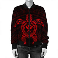 Hawaiian Turtle Kanaka Polynesian Bomber Jacket - Red - AH - Polynesian Pride