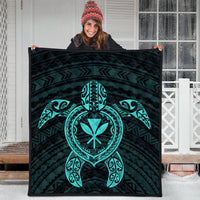 Hawaiian Turtle Kanaka Polynesian Premium Quilts - Turquoise - AH - Polynesian Pride
