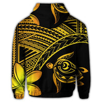 Hawaiian Turtle Plumeria Kakau Polynesian Quilt Hoodie Neo Yellow - Polynesian Pride