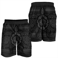 Hawaiian Turtle Polynesian Tribal Men's Shorts Gray AH - Polynesian Pride