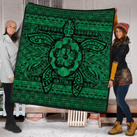 Hawaiian Turtle Polynesian Tribal Premium Quilts Green AH - Polynesian Pride