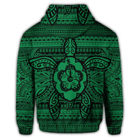 Hawaiian Turtle Polyensian Tribal Hoodie Green - Polynesian Pride