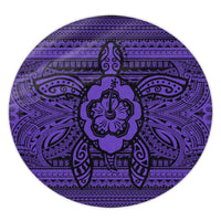 Hawaiian Turtle Polynesian Tribal Round Carpet Purple AH Round Carpet Luxurious Plush - Polynesian Pride