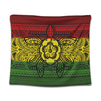 Hawaiian Turtle Polynesian Tribal Tapestry Reggae AH Wall Tapestry Black - Polynesian Pride