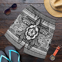 Hawaiian Turtle Polynesian Tribal Men's Shorts White AH Art - Polynesian Pride