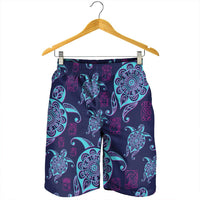 Hawaiian Turtle Polynesian Neon Men's Shorts - AH - Polynesian Pride