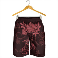 Hawaiian Turtles Hibiscus Plumeria Polynesian Men's Shorts - Pink - AH - Polynesian Pride