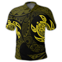 Hawaiian Two Turtle Polynesian Polo Shirt Yellow - Polynesian Pride