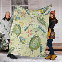 Hawaiian World Animals In Sea Premium Blankets - AH - Polynesian Pride