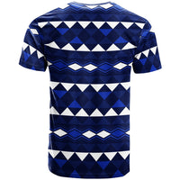 Hawaii Custom T Shirt Dark Blue Hawaiian Tribal Seamless Pattern Basic Style - Polynesian Pride