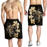 Hibiscus Plumeria Mix Polynesian Turtle Men's Shorts - AH - Polynesian Pride