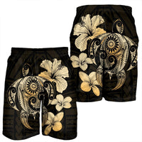 Hibiscus Plumeria Mix Polynesian Turtle Men's Shorts - AH - Polynesian Pride