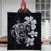 Hibiscus Plumeria Mix Polynesian Turtle Premium Quilts Gray - AH - Polynesian Pride
