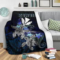 Hawaii Polynesian Premium Blanket - Blue Turtle Couple - Polynesian Pride