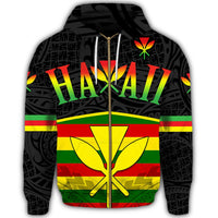 Kanaka Maoli Polynesian Hoodie Zip 3CL AH - Polynesian Pride