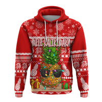 Hawaii Christmas Hoodie Mele Kalikimaka Pineapple LT7 Pullover Hoodie Red - Polynesian Pride
