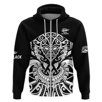 Aotearoa Silver Fern Rugby Sevens Hoodie Maori Tribal All Black LT9 Zip Hoodie Blue - Polynesian Pride